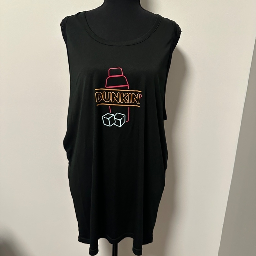 *DUNKIN* Black Dunkin' Iced Drink Tank Top Size XL